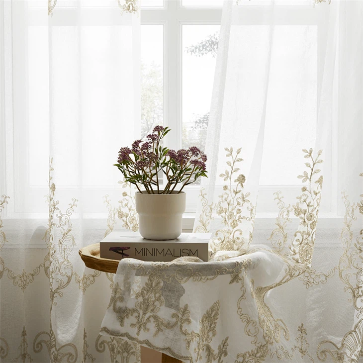 French Retro Heavy-duty Embroidered Gauze Curtain best