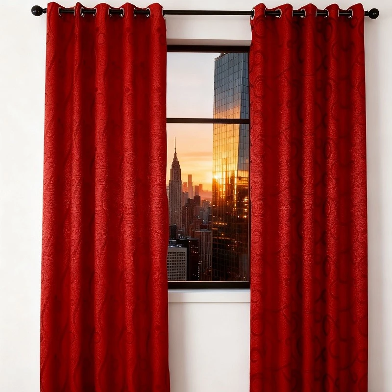 Red Cationic Jacquard Curtain Fabrics best