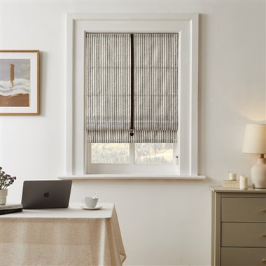 Vertical Striped Linen Fabric Roller Blinds